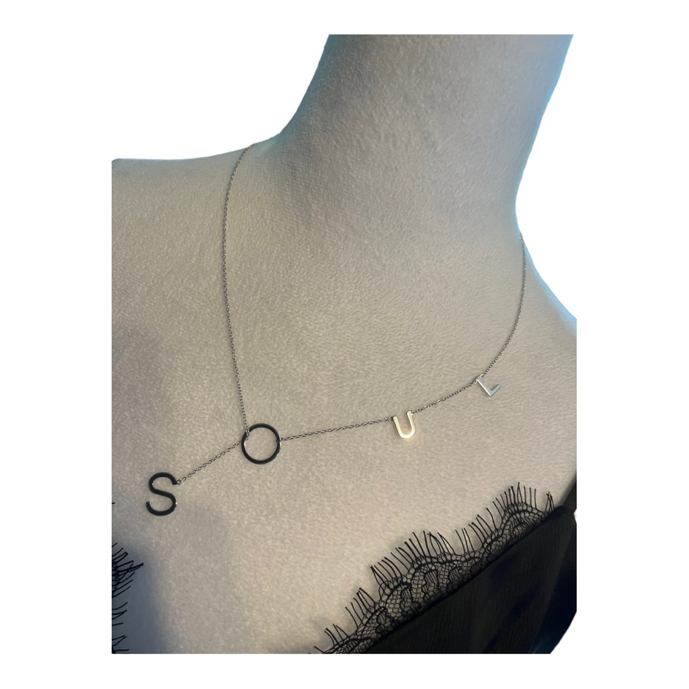 Adornia Silver Soul Letter Necklace